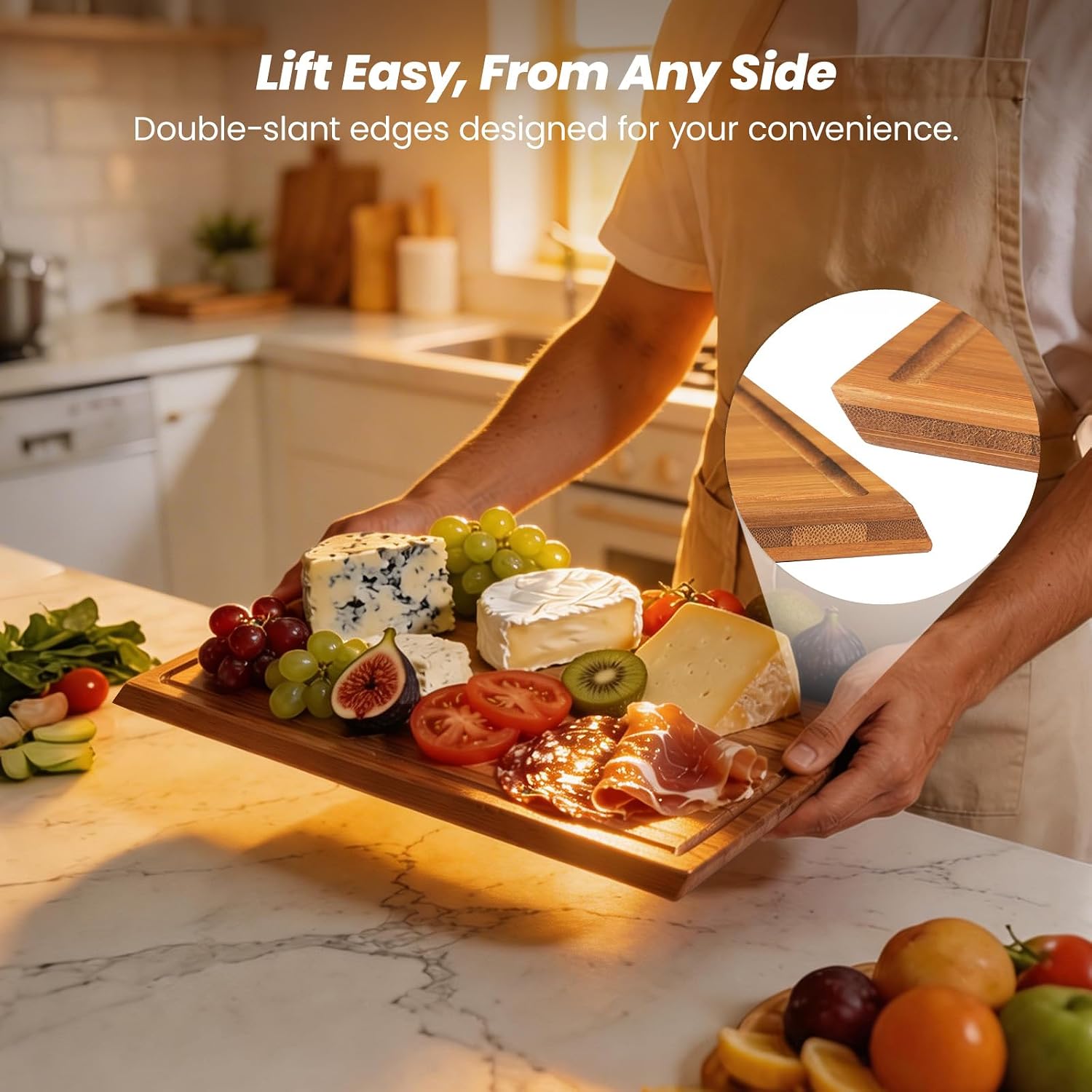 Bamboo Cutting Board Set With  - Meal Prep Cutting review and price