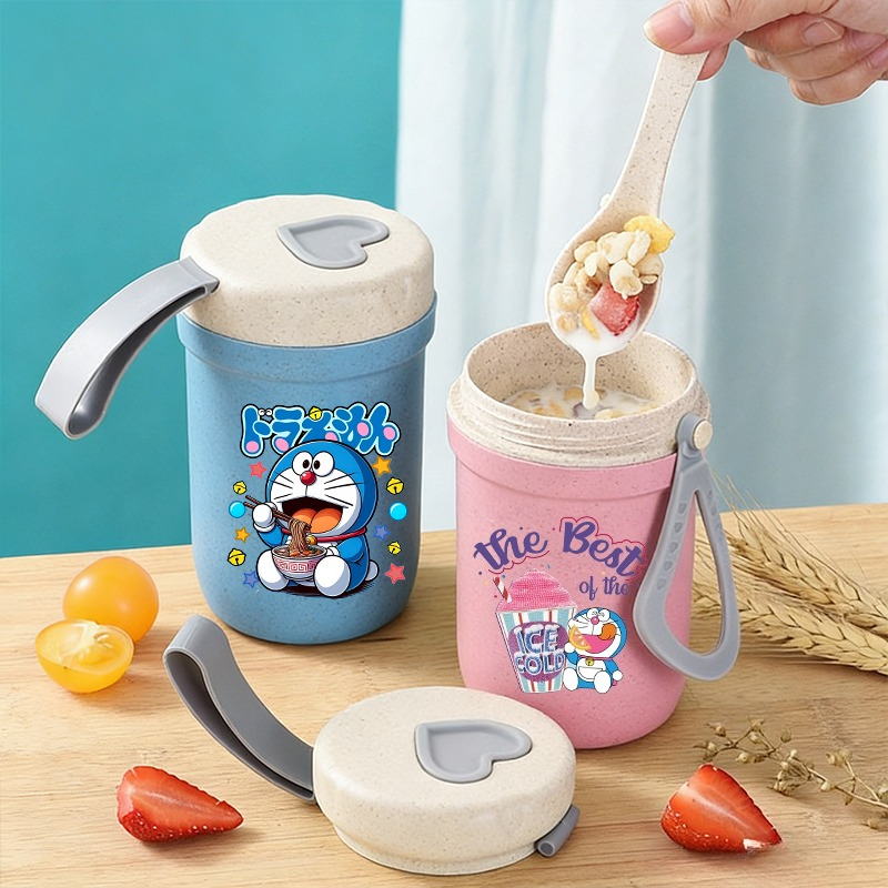 Doraemon Girl Boy Portable Bre - Meal Prep Oatmeal Jars review and price
